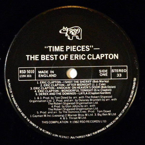 Eric Clapton. Time Pieces - The Best Of Eric Clapton VG+VG - Ad-Astra Records