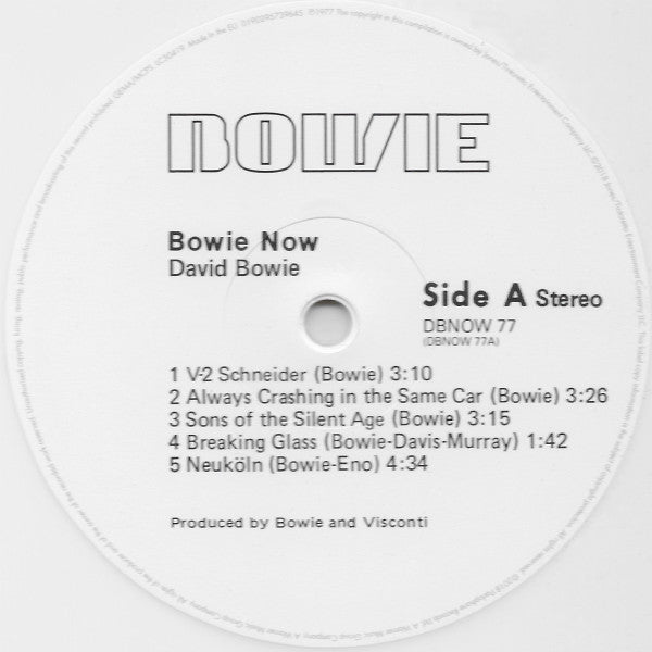 David Bowie. Bowie Now (  Record Store Day, Compilation, Reissue, Stereo, White Vinyl ) - Ad-Astra Records