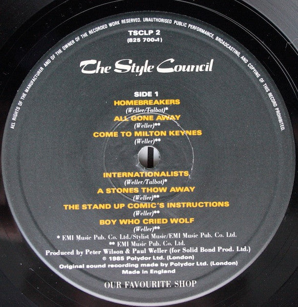 The Style Council. Our Favourite Shop ( + Poster ) VG+VG - Ad-Astra Records