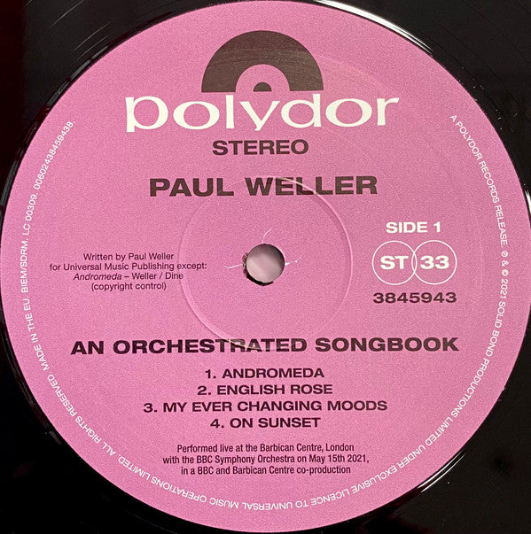 Paul Weller. With Jules Buckley & The BBC Symphony Orchestra ( 2 x LP )