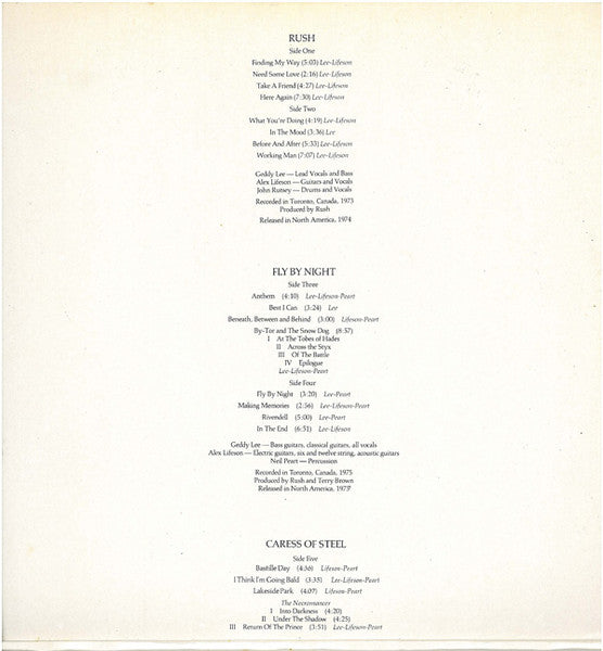 Rush. Archives ( Triple Album ) VG+G+