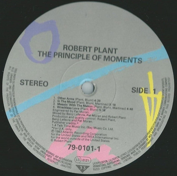 Robert Plant. The Principle Of Moments VG+VG