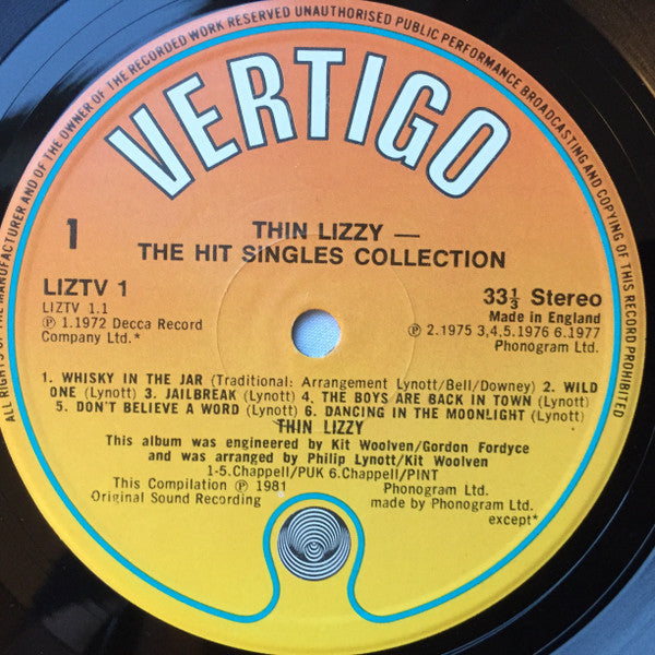 Thin Lizzy. The Adventures Of Thin Lizzy (The Hit Singles Collection) VG+VG