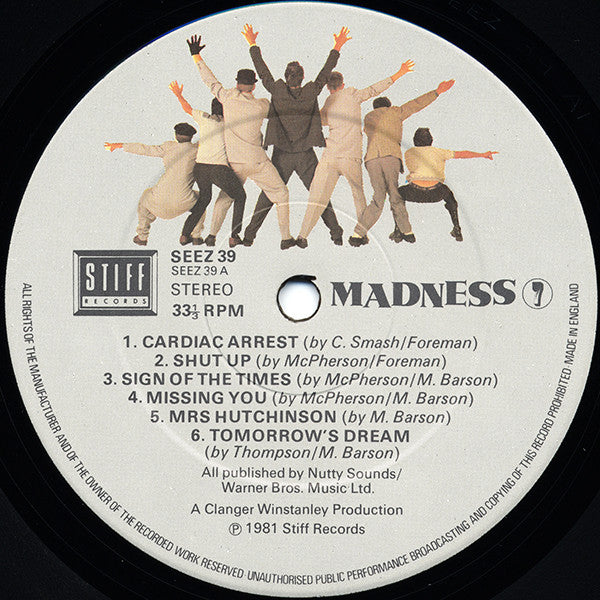 Madness. 7 VG+VG - Ad-Astra Records