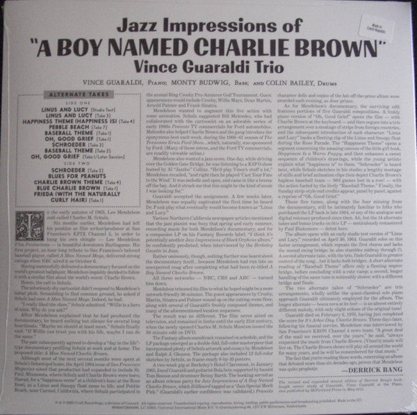 Vince Guaraldi Trio. Jazz Impressions Of "A Boy Named Charlie Brown" (Alternate Takes) Record Store Day, Limited Edition, Reissue, Sky Blue