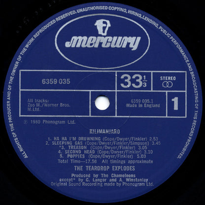 The Teardrop Explodes. Kilimanjaro ( Re Press ) VG+VG