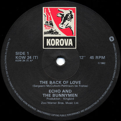 Echo & The Bunnymen. The Back Of Love ( 12", 45 RPM, Single ) VG+VG - Ad-Astra Records