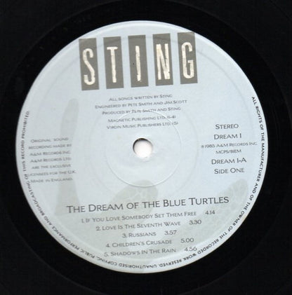 Sting. The Dream Of The Blue Turtles ( + 7" 45rpm  If You Love Somebody Set Them Free ) VG+G+