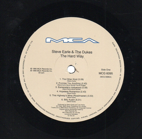 Steve Earle & The Dukes. The Hard Way VG+VG