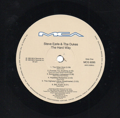 Steve Earle & The Dukes. The Hard Way VG+VG