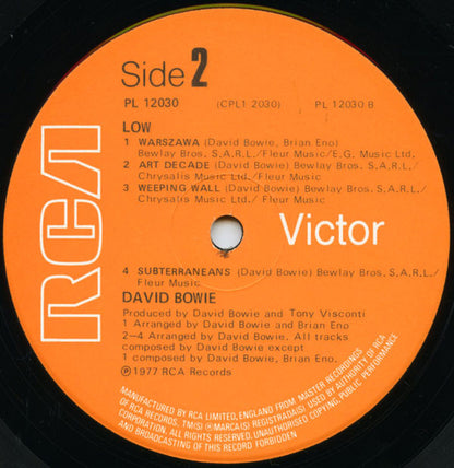 David Bowie. Low ( 1st Issue ) VG+VG - Ad-Astra Records