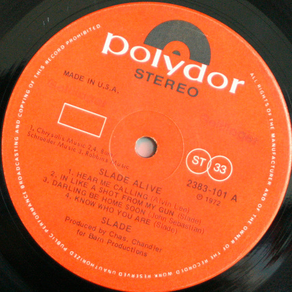 Slade. Slade Alive ! ( U.S.A. Gatefold Release ) VG+VG