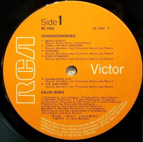 David Bowie. ChangesOneBowie VG+VG