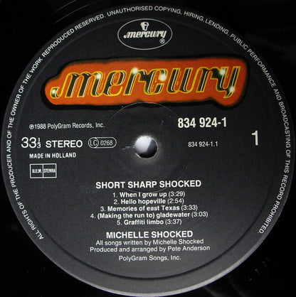 Michelle Shocked. Short Sharp Shocked VG+VG