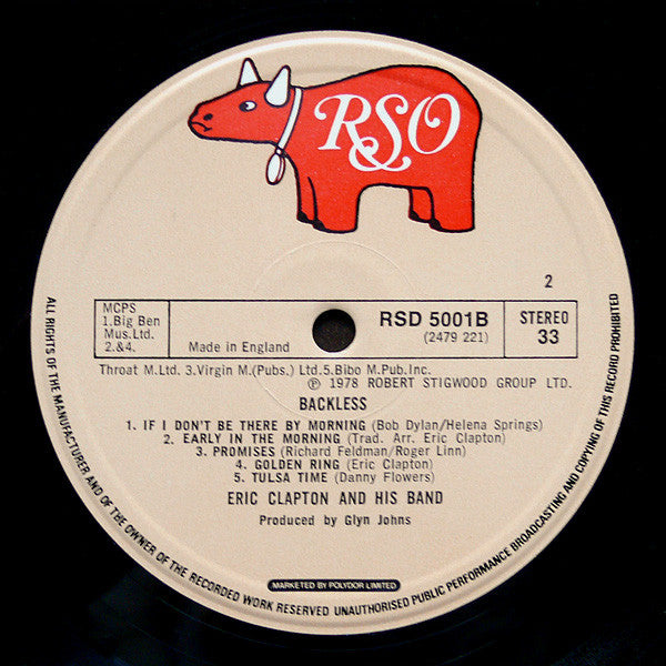 Eric Clapton. Backless ( Gatefold ) VG+VG - Ad-Astra Records