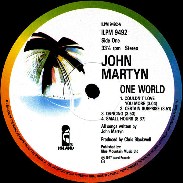 John Martyn. One World ( Re Issue ) VG+VG