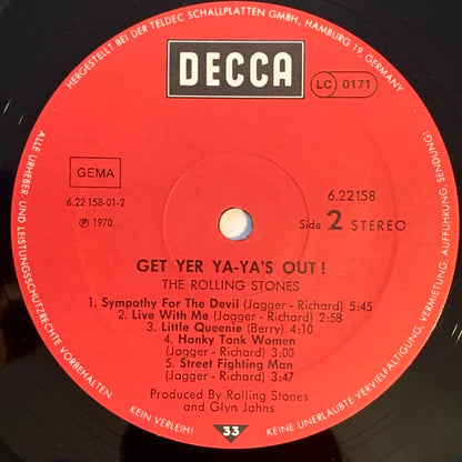 The Rolling Stones. Get Yer Ya-Ya's Out! - The Rolling Stones In Concert ( German Re Issue ) VG+VG - Ad-Astra Records