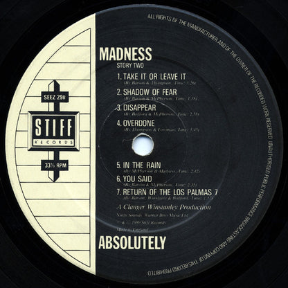 Madness. Absolutely VG+VG - Ad-Astra Records
