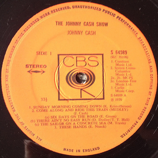 Johnny Cash. The Johnny Cash Show ( Ex Library ) VG+VG