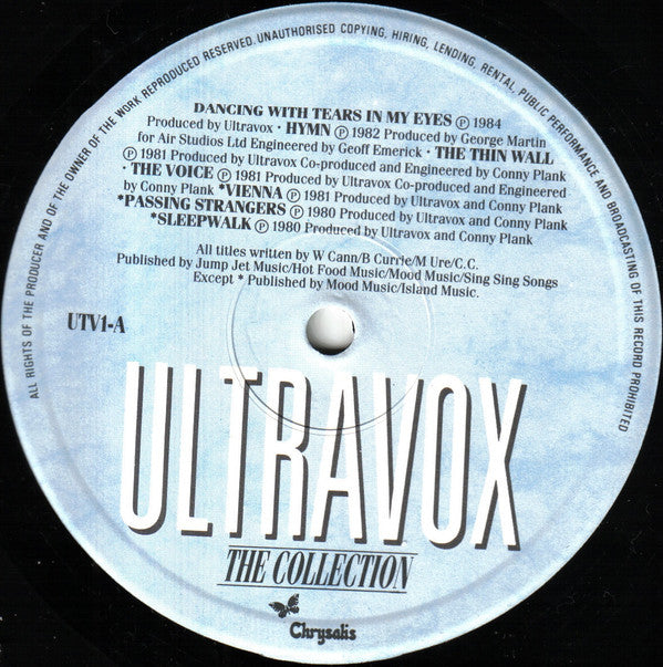 Ultravox. The Collection VG+ G+ - Ad-Astra Records