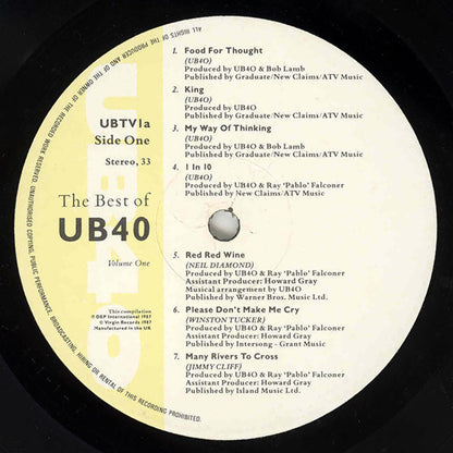 UB40. The Best Of ( Volume One ) ( Gatefold ) VG VG
