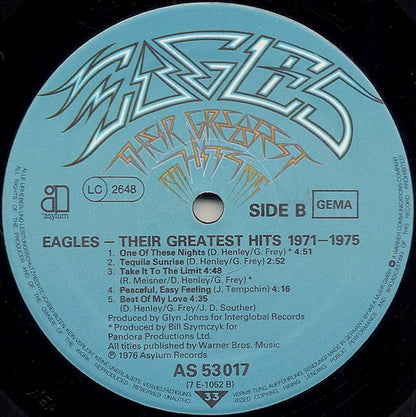 Eagles. Their Greatest Hits 1971 - 1975 ( Embossed German Issue ) ) VG+VG+ - Ad-Astra Records