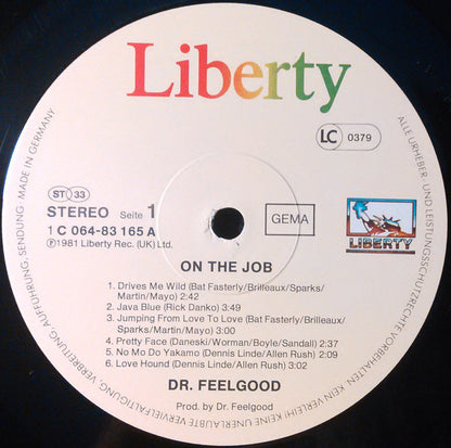 Dr. Feelgood. On The Job ( Live At Manchester University ) ( Ex German Library ) VG+VG