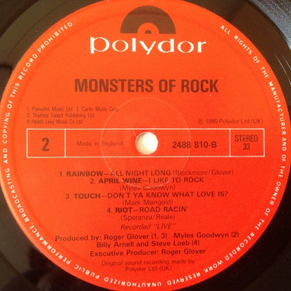 Various. Monsters Of Rock VG+VG