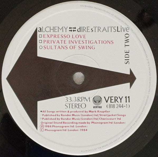 Dire Straits. Alchemy - Dire Straits Live ( Gatefold ) VG+VG - Ad-Astra Records