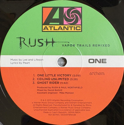 Rush. Vapor Trails Remixed ( Re Issue Double )