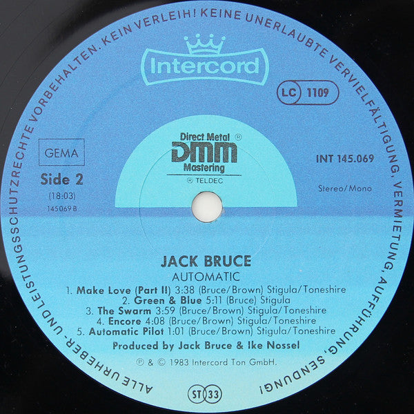 Jack Bruce. Automatic VG+VG