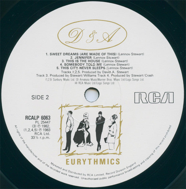 Eurythmics. Sweet Dreams (Are Made Of This) VG+VG