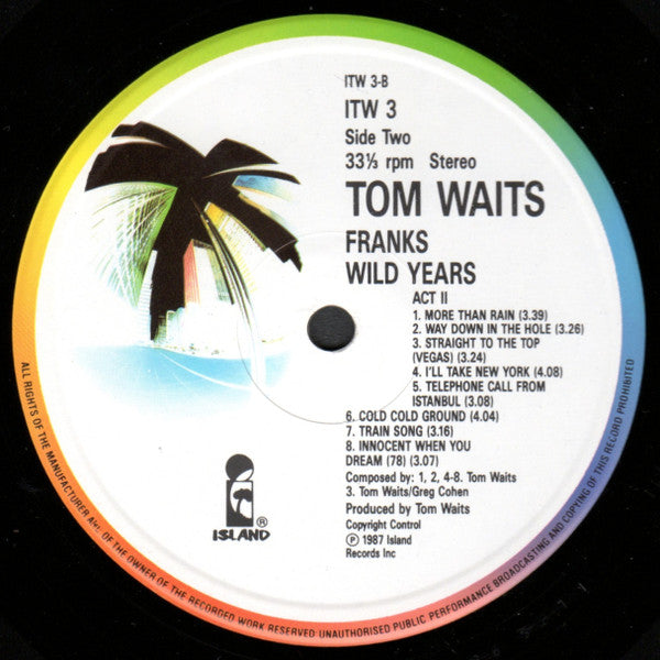Tom Waits. Franks Wild Years ( Gatefold ) VG+VG - Ad-Astra Records