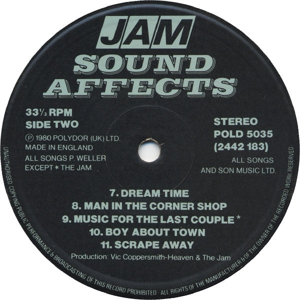 The Jam. Sound Affects VG VG - Ad-Astra Records