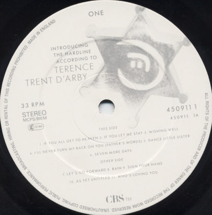 Terence Trent D'Arby.  Introducing The Hardline According To Terence Trent D'Arby VG+VG