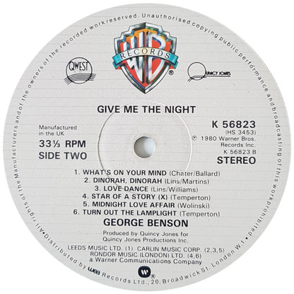 George Benson. Give Me The Night VG+VG - Ad-Astra Records