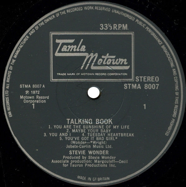 Stevie Wonder. Talking Book ( Gatefold ) VG+VG - Ad-Astra Records