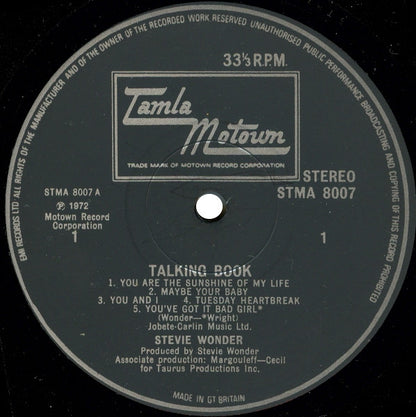 Stevie Wonder. Talking Book ( Gatefold ) VG+VG - Ad-Astra Records