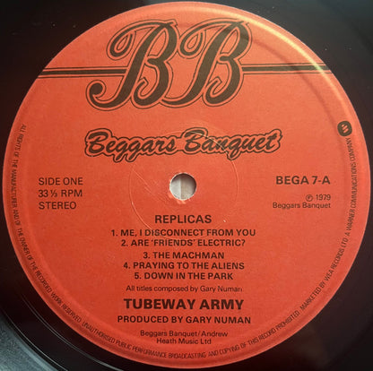 Tubeway Army. Replicas VG+VG
