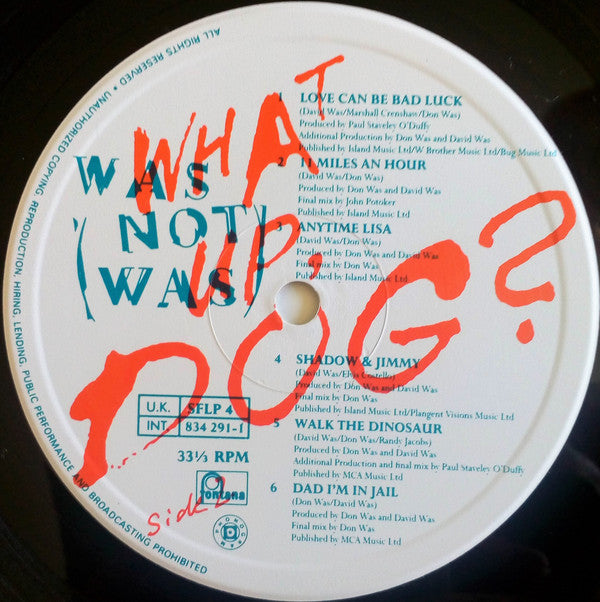 Was ( Not Was )What Up, Dog? VG+VG - Ad-Astra Records