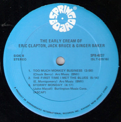 The Early Cream Of Eric Clapton, Jack Bruce & Ginger Baker VG+VG - Ad-Astra Records
