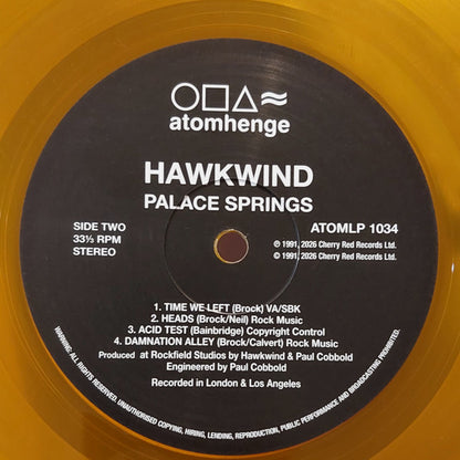 Hawkwind. Palace Springs ( Record Store Day, Limited Edition, Reissue, Remastered, Orange )