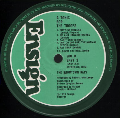 The Boomtown Rats. A Tonic For The Troops VG+VG