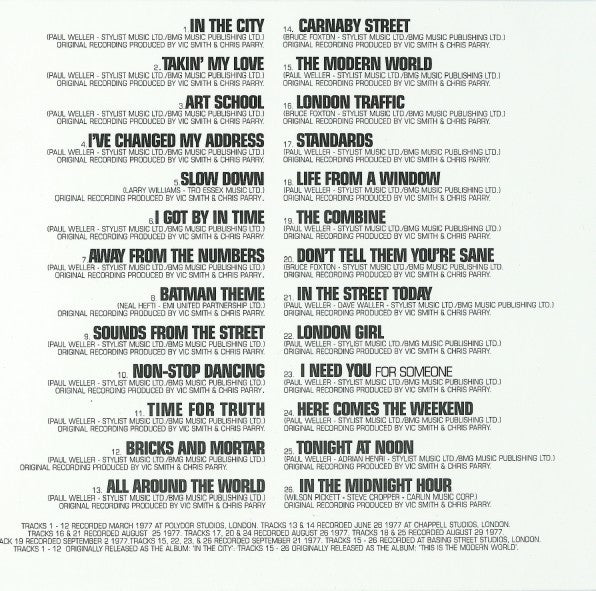 The Jam. Direction, Reaction. 5 CD Box Set ( No Booklet ) VG VG