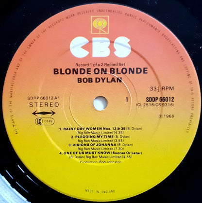 Bob Dylan. Blonde On Blonde ( Double Re Issue Stereo ) VG+VG