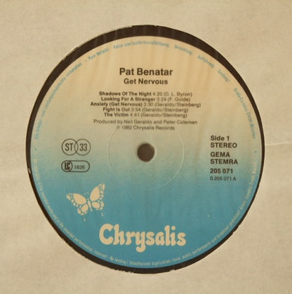 Pat Benatar. Get Nervous ( Ex German Library ) VG+ G+
