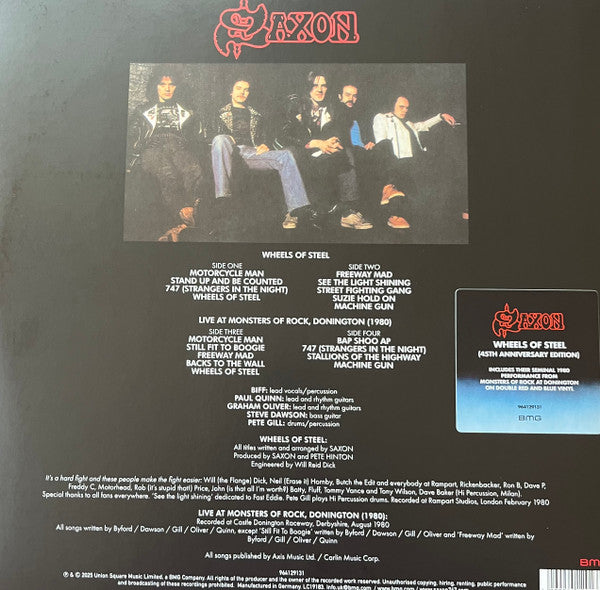 Saxon. Wheels Of Steel  Record Store Day, Expanded, 45th Anniversary , Double Red & Blue Vinyl