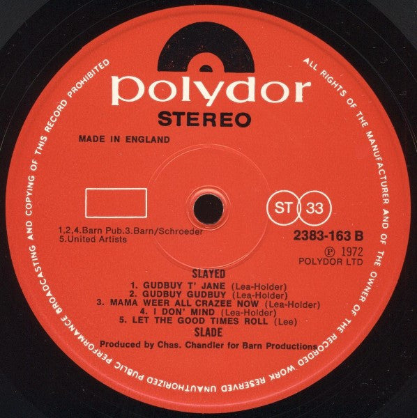 Slade. Slayed? VG G+