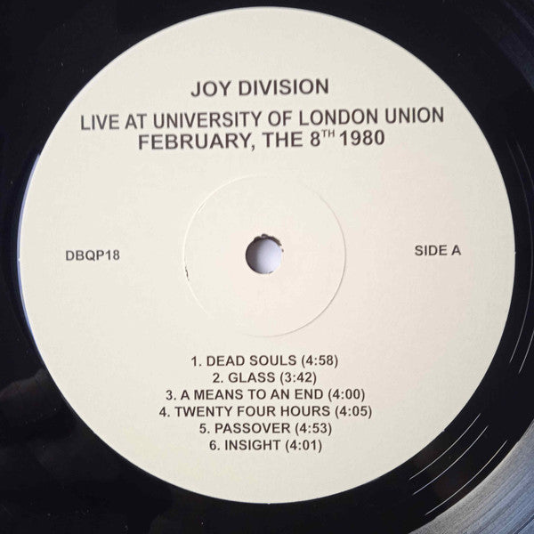 Joy Division. Live At University Of London Union February, The 8th 1980