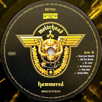 Motorhead. Hammered 20th anniversary reissue. Transparent yellow with black splatter.